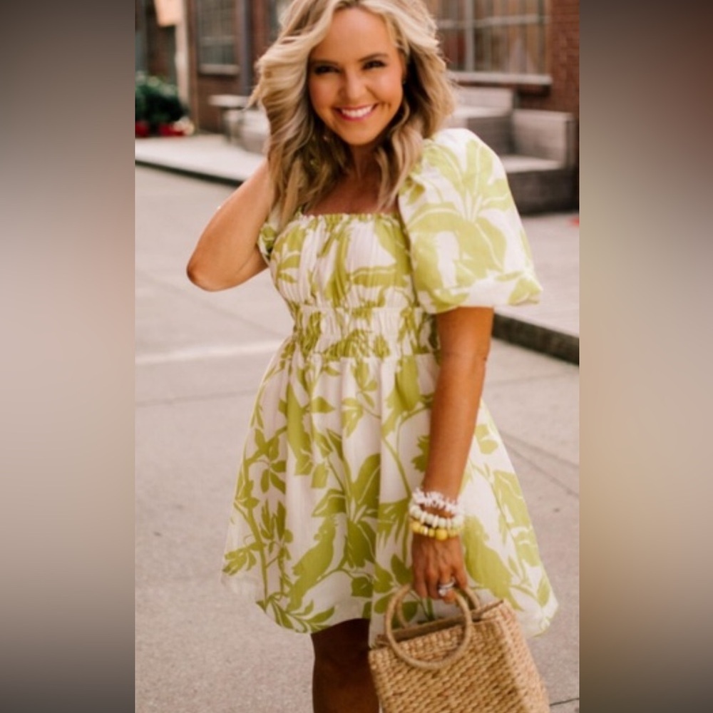 Anthropologie Maeve Feliciana Floral Puff Sleeve Mini Dress Women’s Small - Picture 3 of 10